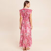 Robe longue portefeuille rose femme