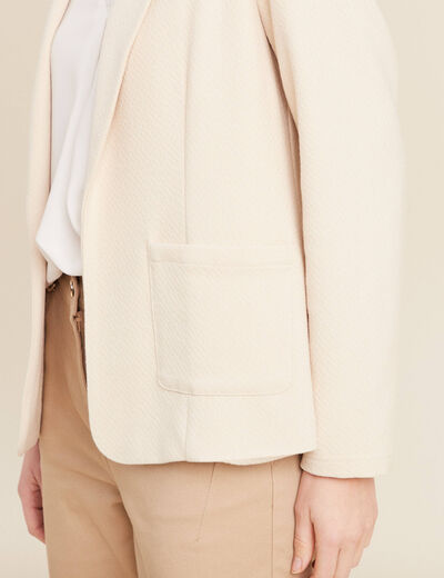 Veste tailleur cintrée ecru femme