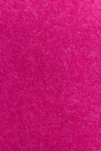 Robe pull droite col en V rose fushia femme