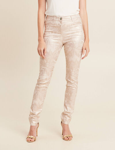 Pantalon ajusté blanc femme