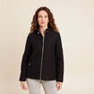 Manteau doubl&eacute; avec capuche noir femme