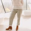 Pantalon coupe mom 7/8&egrave;me vert clair femme