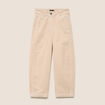 Pantalon barrel 7/8&egrave;me en velours sable femme
