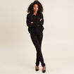 Jean ajusté taille standard long noir femme