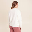 Pull col rond manches longues sequins ecru femme