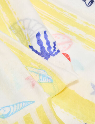 Foulard ou Par&eacute;o jaune pastel femme