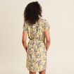 Robe droite fluide col en V vert femme