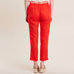 Pantalon flou ceinturé orange femme