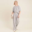 Pantalon flou métallisé gris argent femme