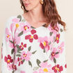 Pull manches longues multicolore femme