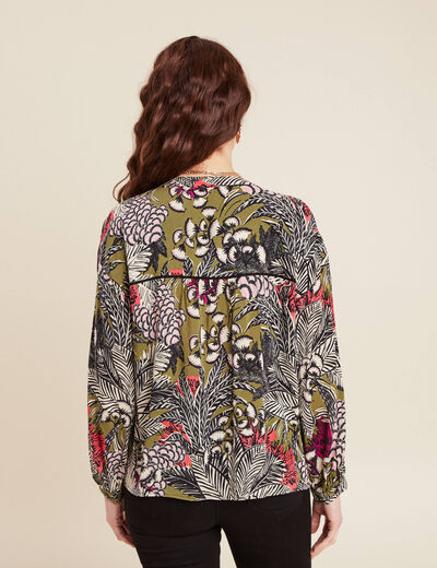 Blouse manches 3/4 vert femme