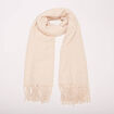 Écharpe à franges creme femme