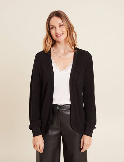 Gilet manches longues noir femme