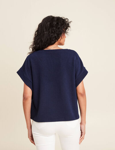T-shirt sans manches bleu marine femme