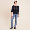 Sweat &agrave; capuche manches 3/4 bleu marine femme