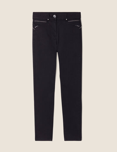 Pantalon ajusté taille haute noir femme