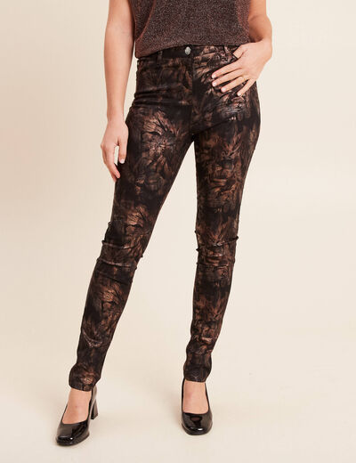 Pantalon ajust&eacute; noir femme
