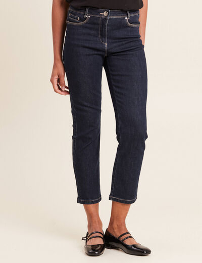 Jean droit 7/8ème denim brut femme