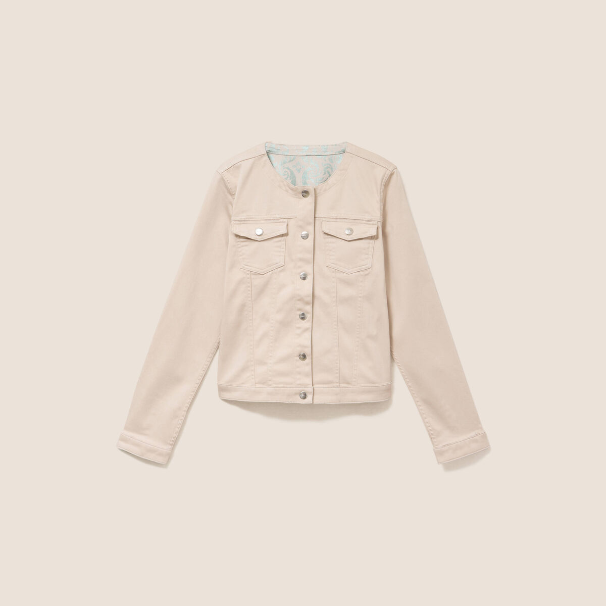 Veste cintr&eacute;e r&eacute;versible manches longues blanc femme