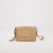 Sac pochette tressé ecru femme