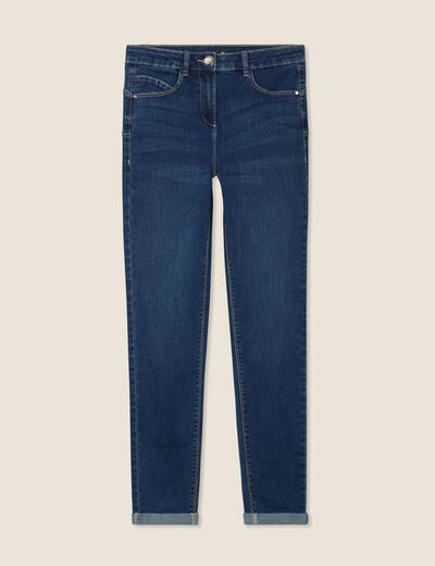 Jeans ajusté taille standard 7/8ème denim brut femme