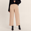 Pantalon large fluide à pinces sable femme