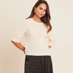 Pull col bateau creme femme