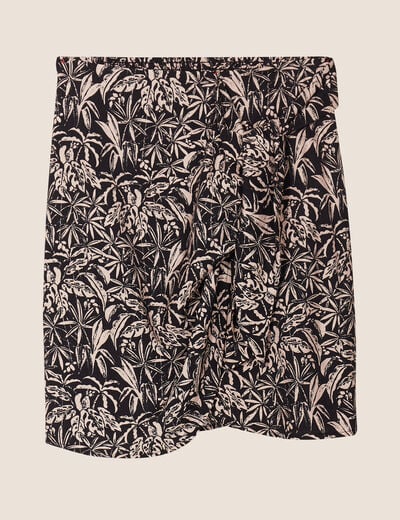 Jupe portefeuille noir femme
