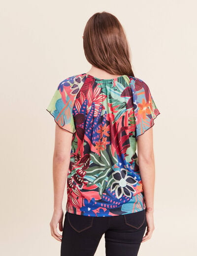T-shirt manches courtes multicolore femme
