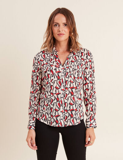 Chemise manches longues rouge femme