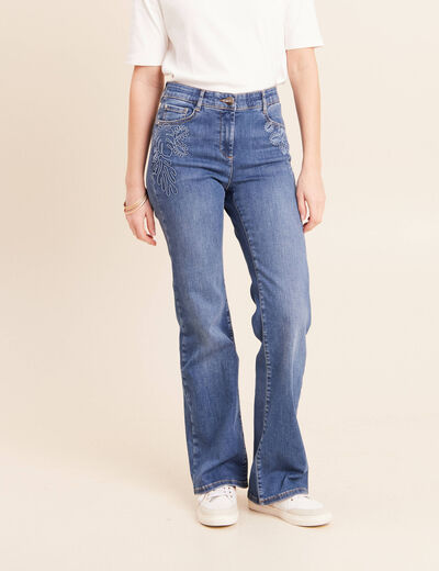 Jean magique L'Unique coupe bootcut denim stone femme