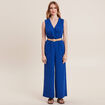 Combinaison pantalon fluide bleu electrique femme