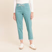 Pantalon coupe mom 7/8&egrave;me bleu turquoise femme