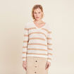 Pull manches longues ajouré blanc femme