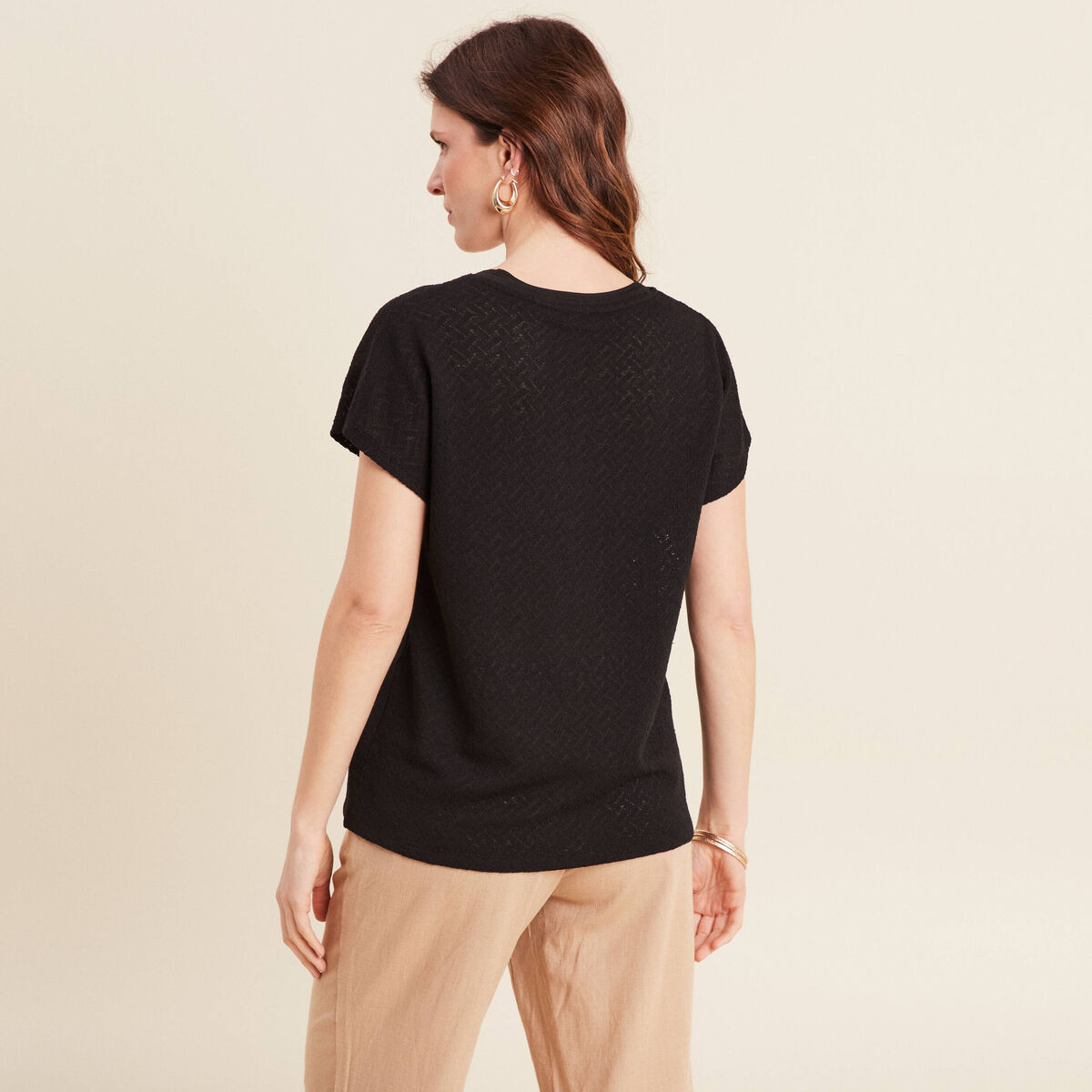 T-shirt manches courtes noir femme
