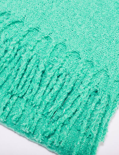 &Eacute;charpe &agrave; franges vert &eacute;meraude femme