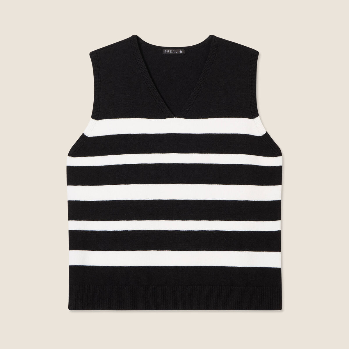 Pull sans manches noir femme