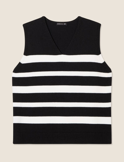Pull sans manches noir femme