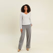 Pull col v manches longues &agrave; sequins gris clair femme