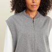 Bomber sans manches bas resserr&eacute; gris femme