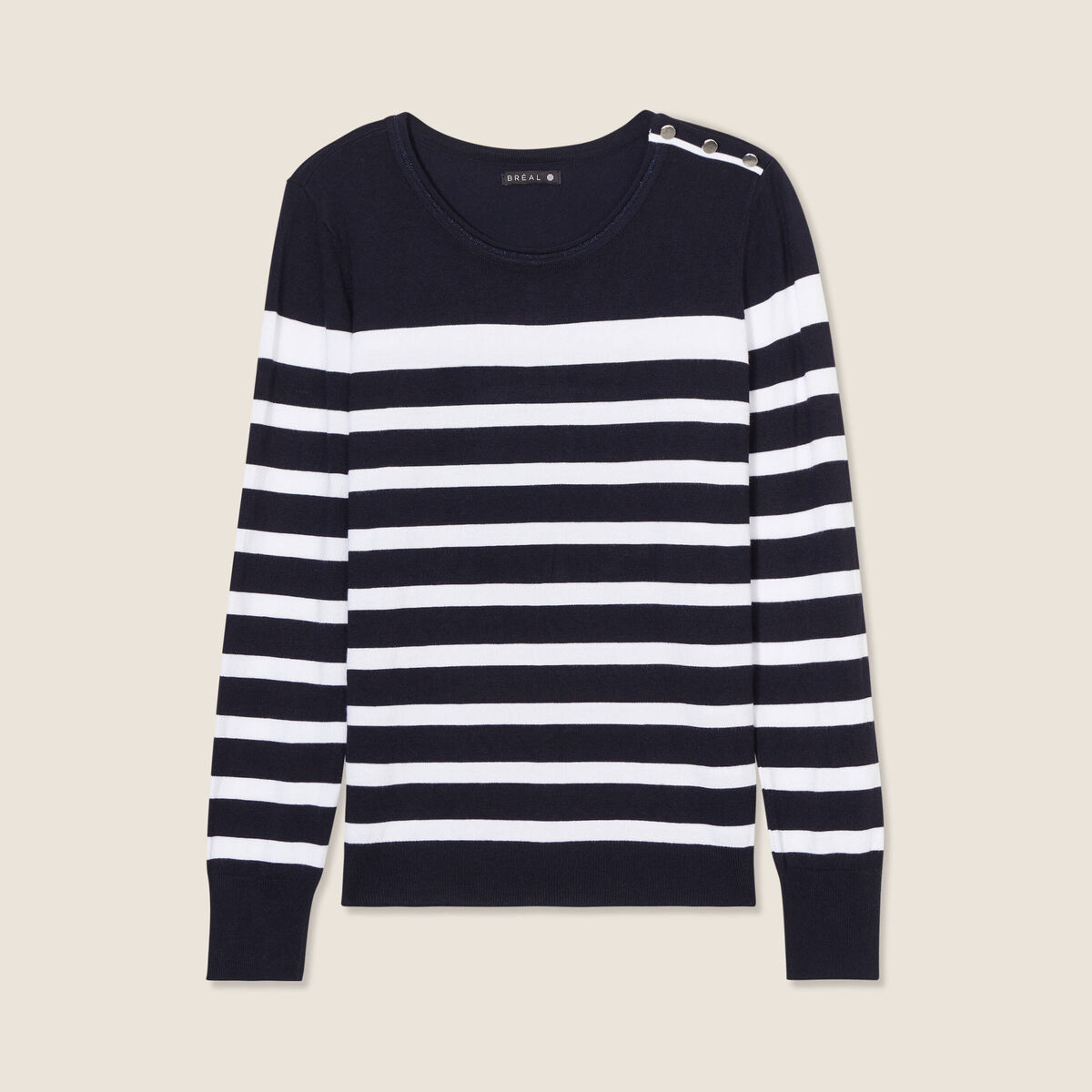 Pull manches longues bleu marine femme