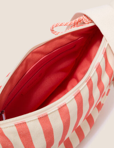 Sac bandouli&egrave;re doubl&eacute; orange fluo femme