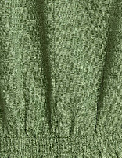 Veste droite boutonnée vert femme