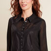 Chemise manches longues noir femme