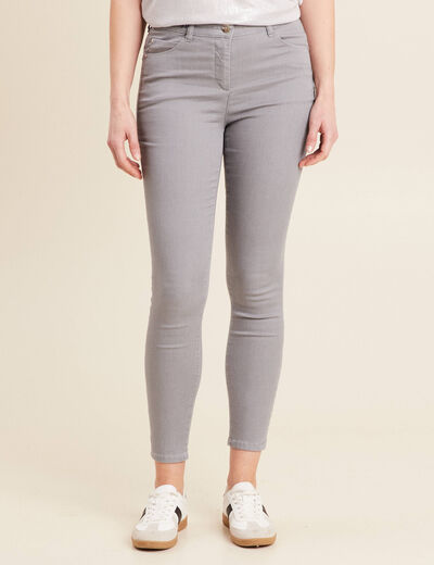 Pantalon ajusté sequins denim gris clair femme