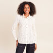 Chemise droite manches longues ecru femme