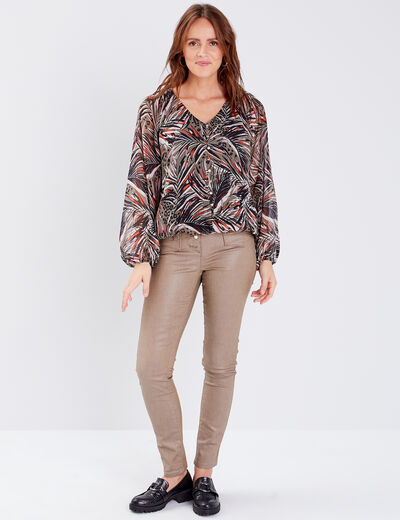 Blouse manches longues vert foncé femme