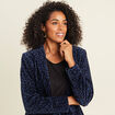 Veste tailleur velours bleu femme