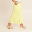 Pantalon jupe-culotte large jaune clair femme