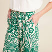 Pantalon large taille haute ecru femme
